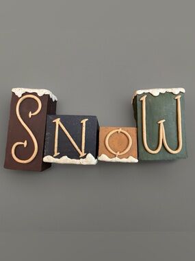 Snow Blocks Snow Cap Letters Decorative Crazy Mountain Imports C.M.I  1997-1998
